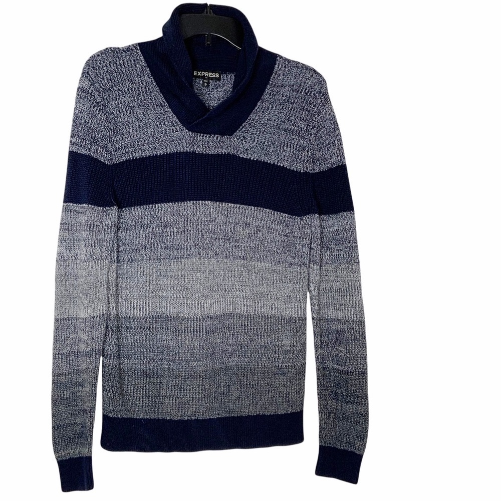 EXPRESS dark blue sweater. Long sleeves. V neckline. Size M